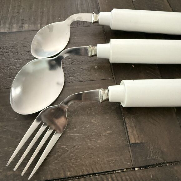 Adaptive Utensils 3 Piece Kitchen Set Weighted Non-Slip Handles Hand Tremors - Picture 2 of 3